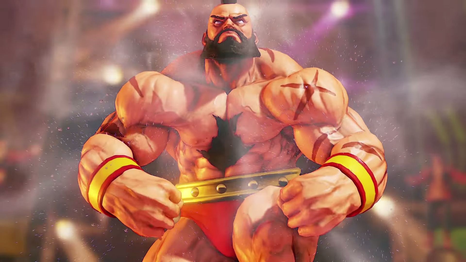 Zangief brings back some of his classic Street Fighter 2 win poses