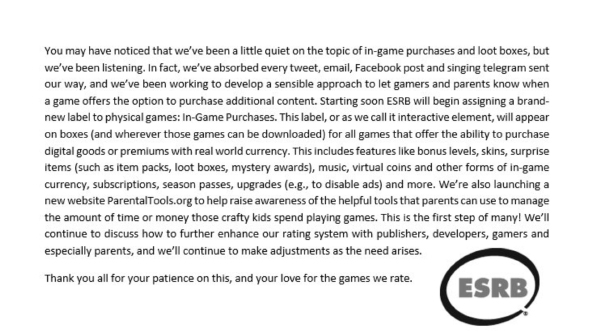 ESRB — “In-Game Purchases”